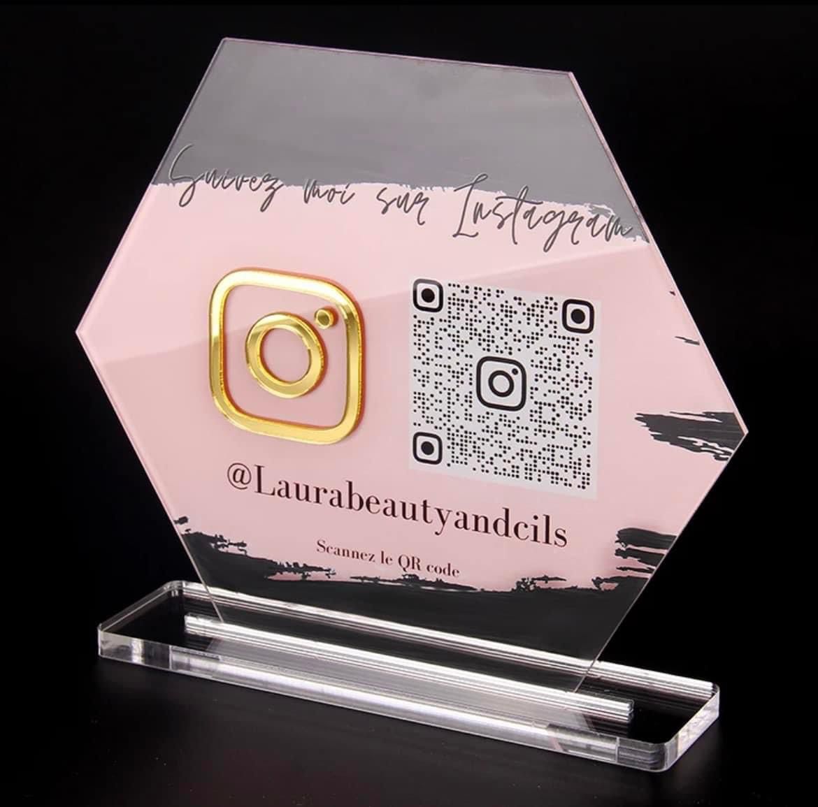 Hexagon Acrylic Social Media Plaque