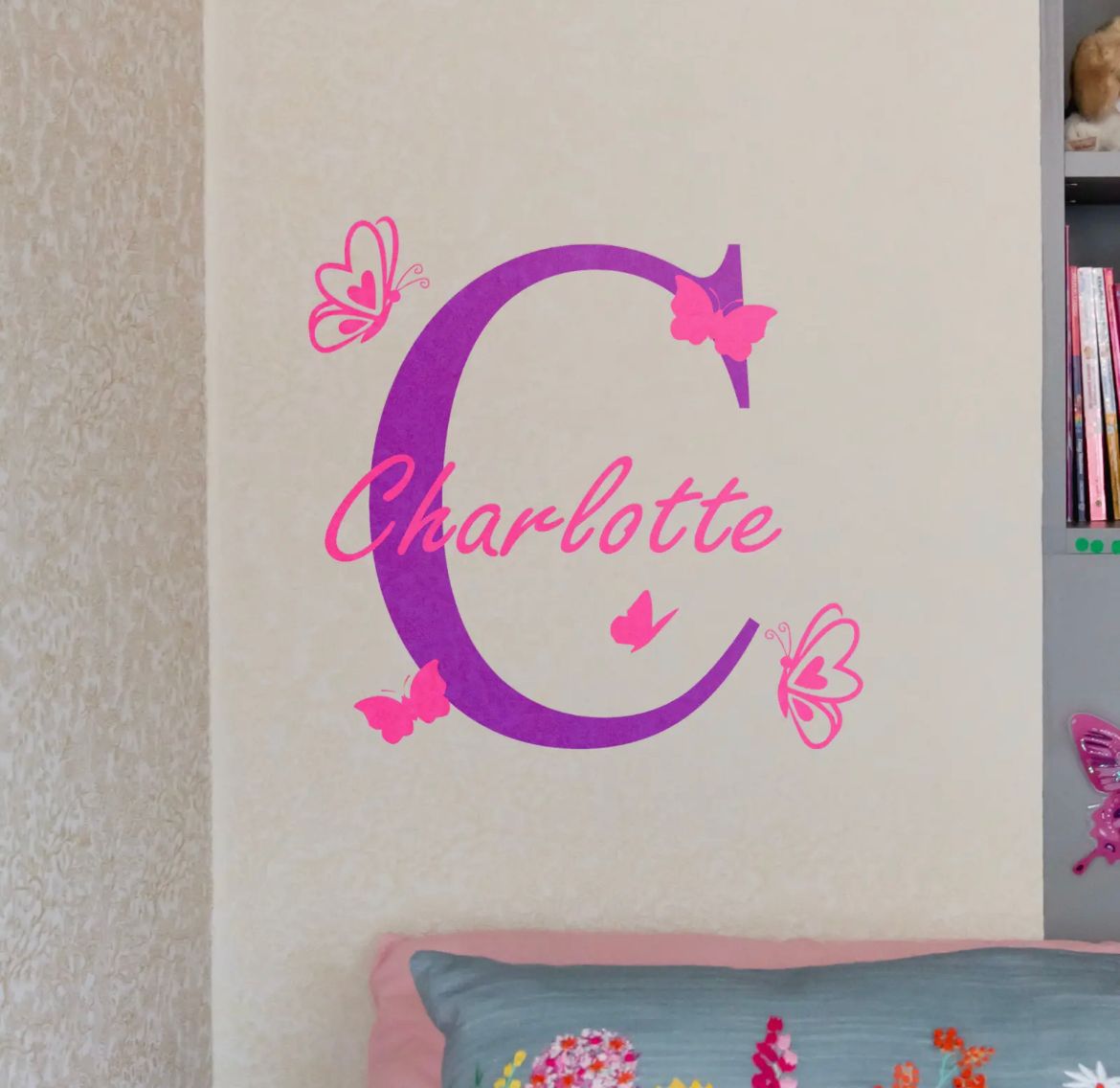 Butterfly Initial Name Wall Art