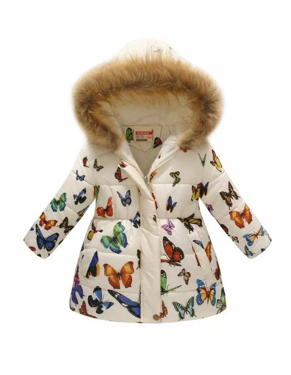 Girls Butterfly Parka Coat