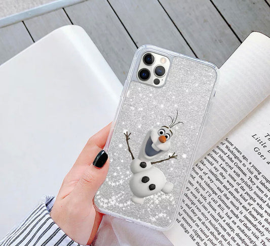 Silver Glitter Olaf Disney Phone Case