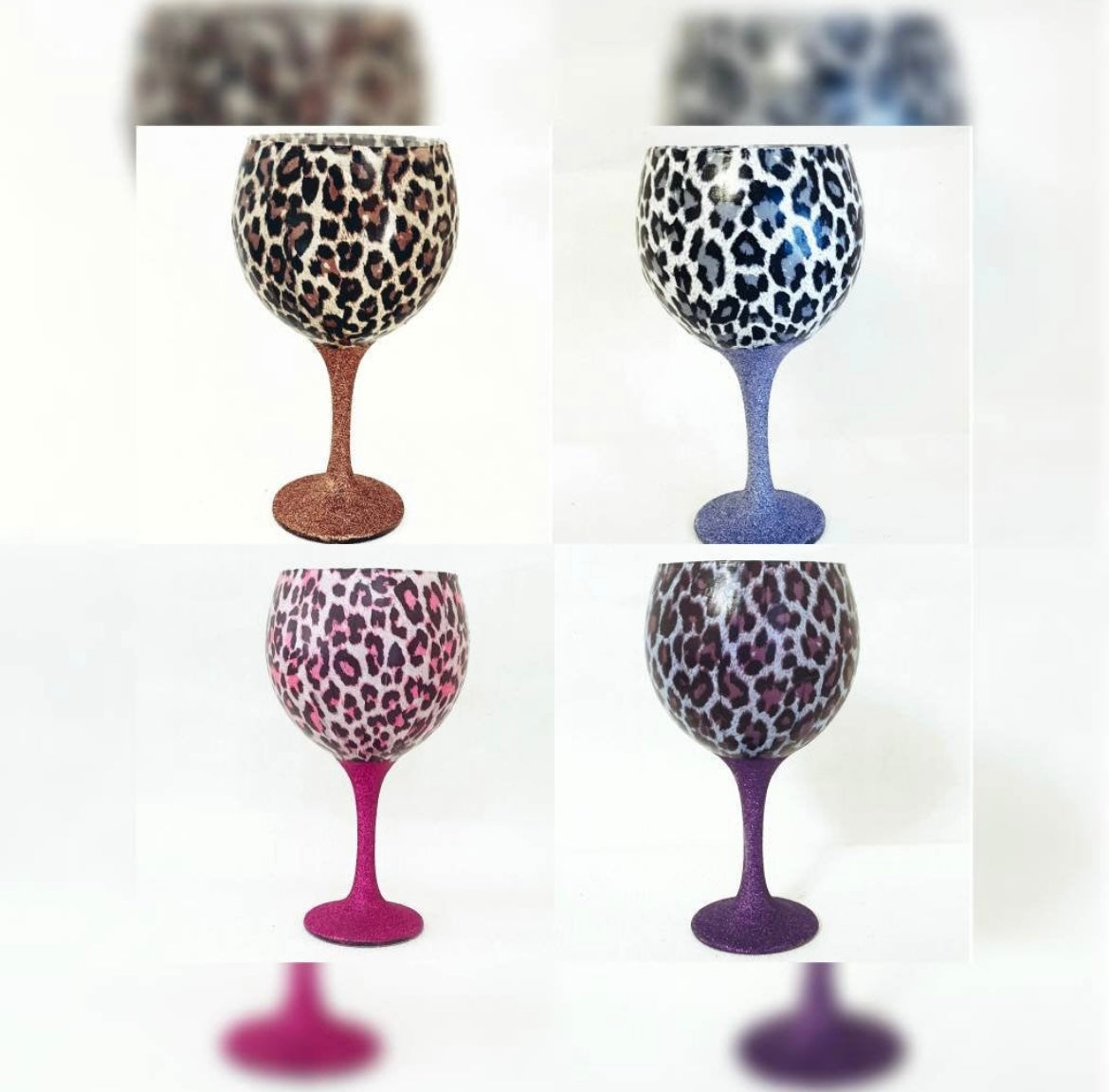 Leopard Print Gin Glasses