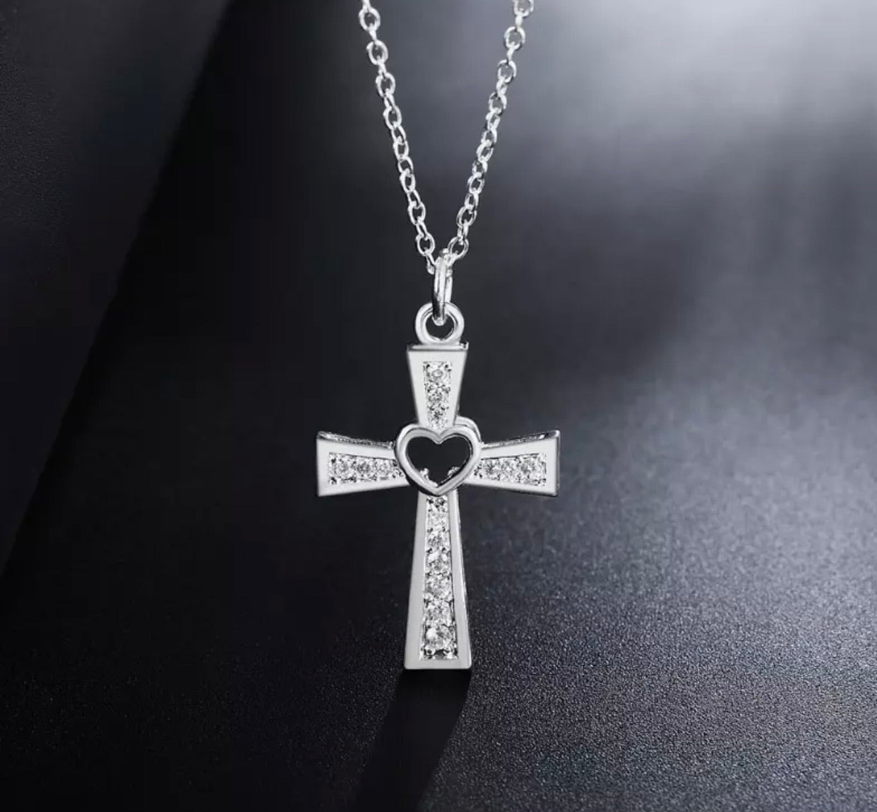 Cross Heart Pendant Necklace