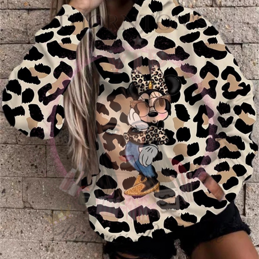 Minnie Inspired Leopard Print Hoodies - Various Styles