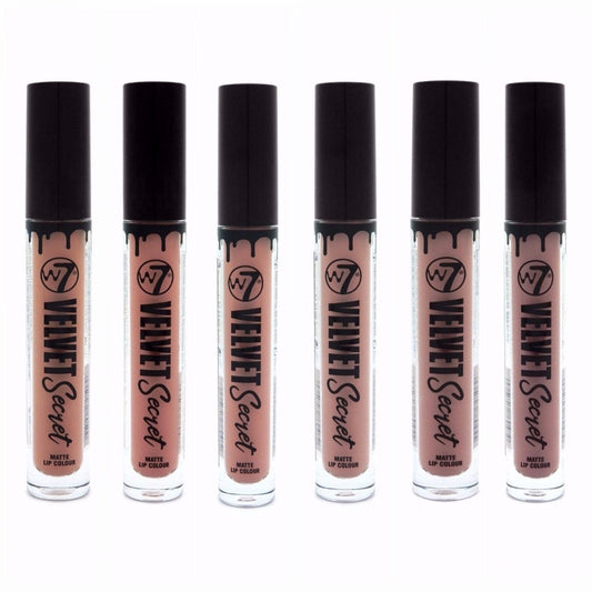 W7 The Nude Velvet Secret Collection Matte Liquid Lipsticks 6Pcs Set