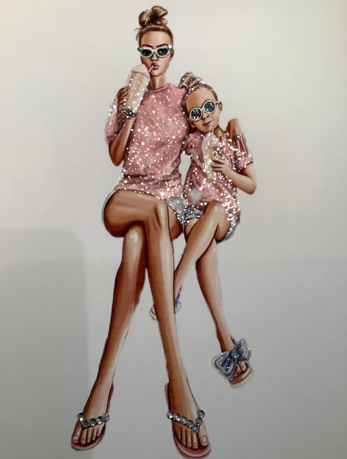 Mum & Daughter Sparkle A4 Print