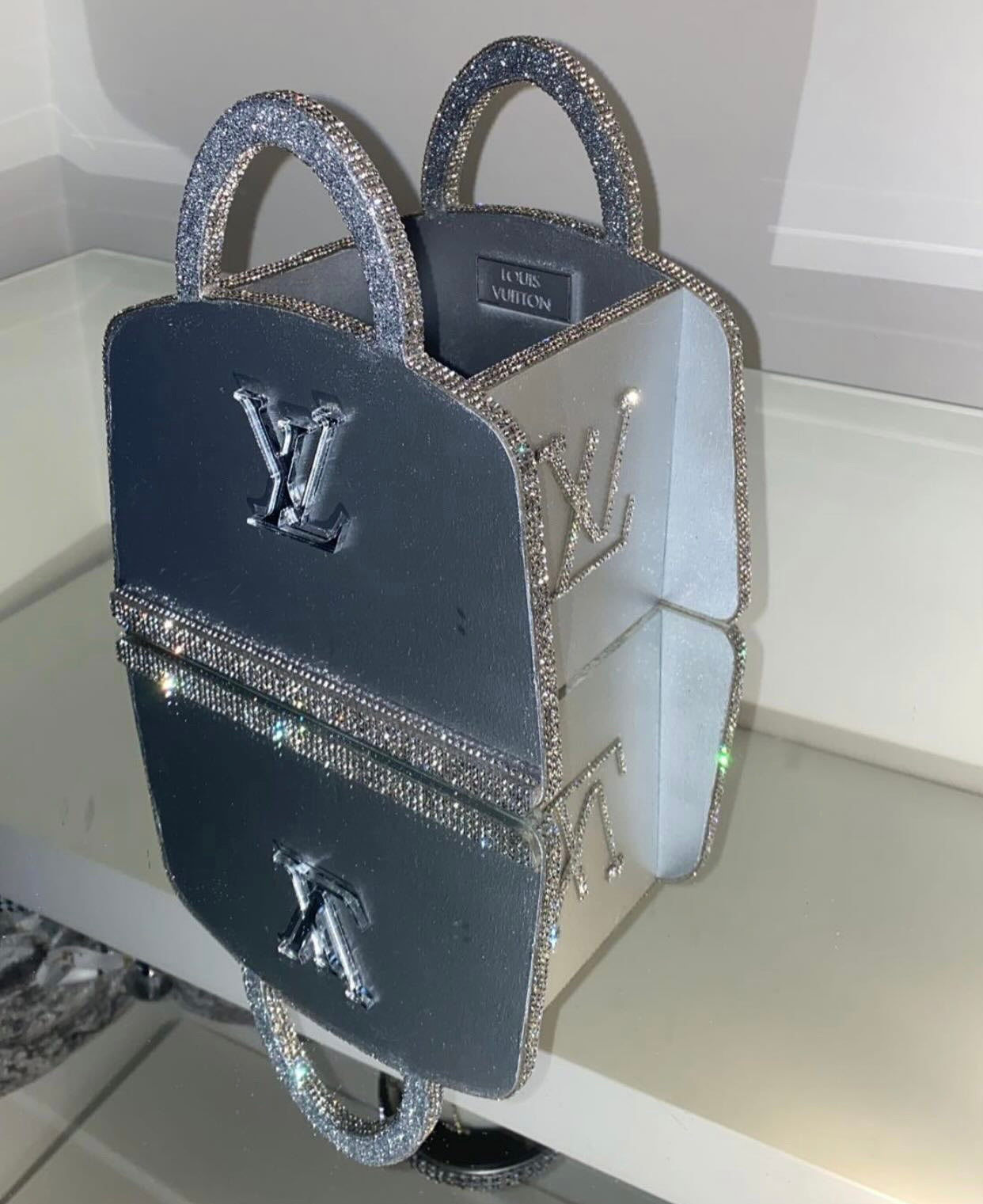 Silver Bling LV Box Bag