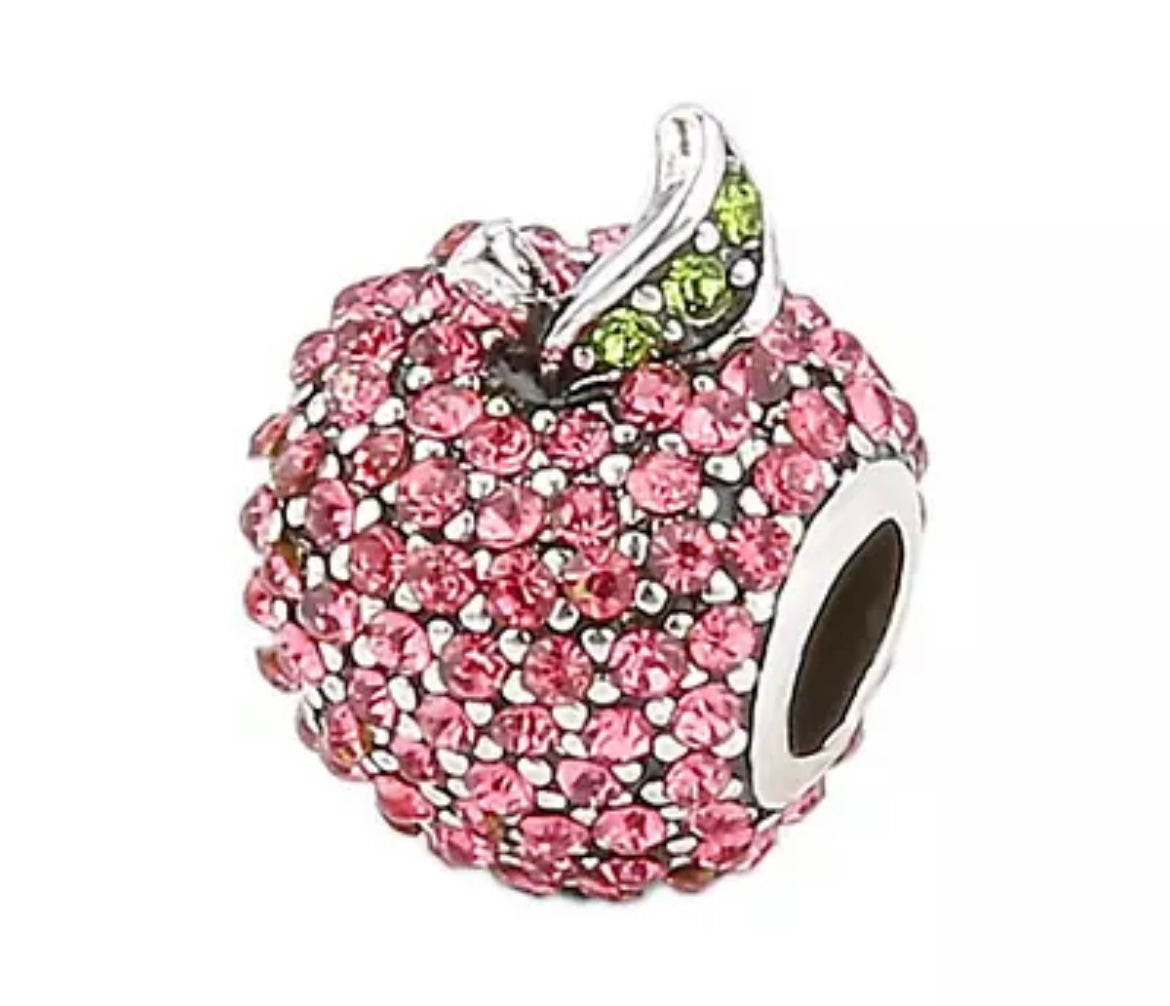 Rhinestone Apple Charm