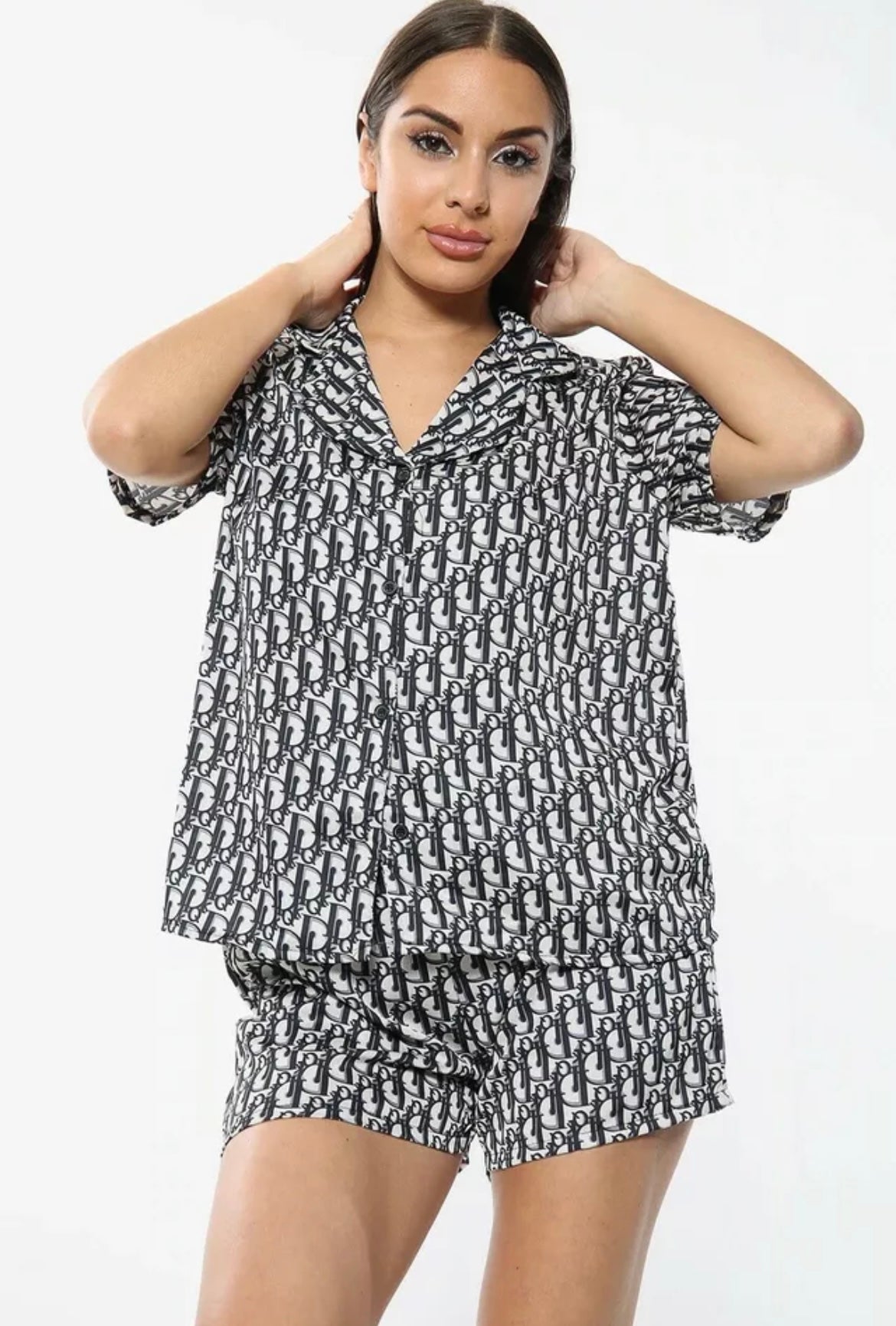 Satin Printed Short Pyjamas Set