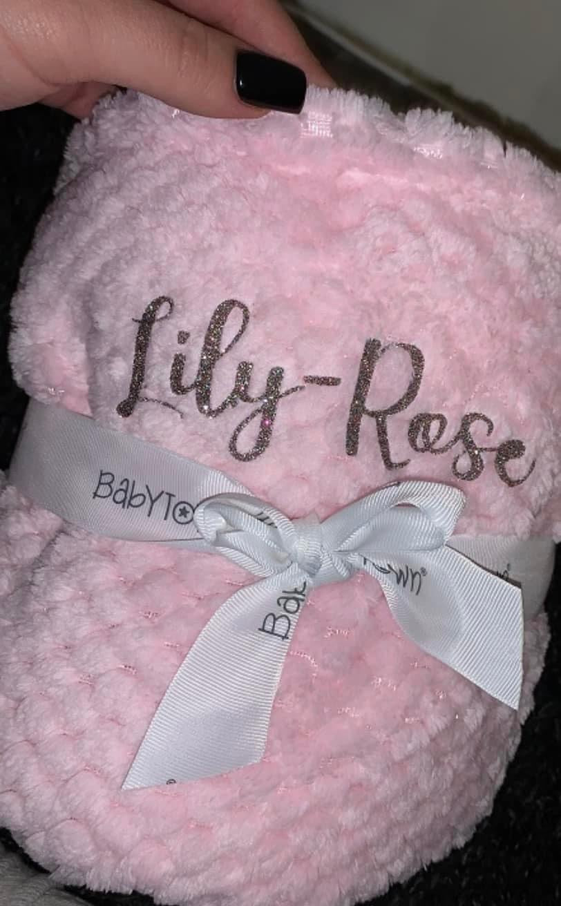 Personalised Fluffy Waffle Baby Blankets