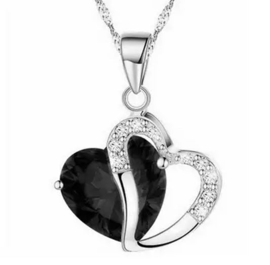 Nighttime Heart Gem Necklace