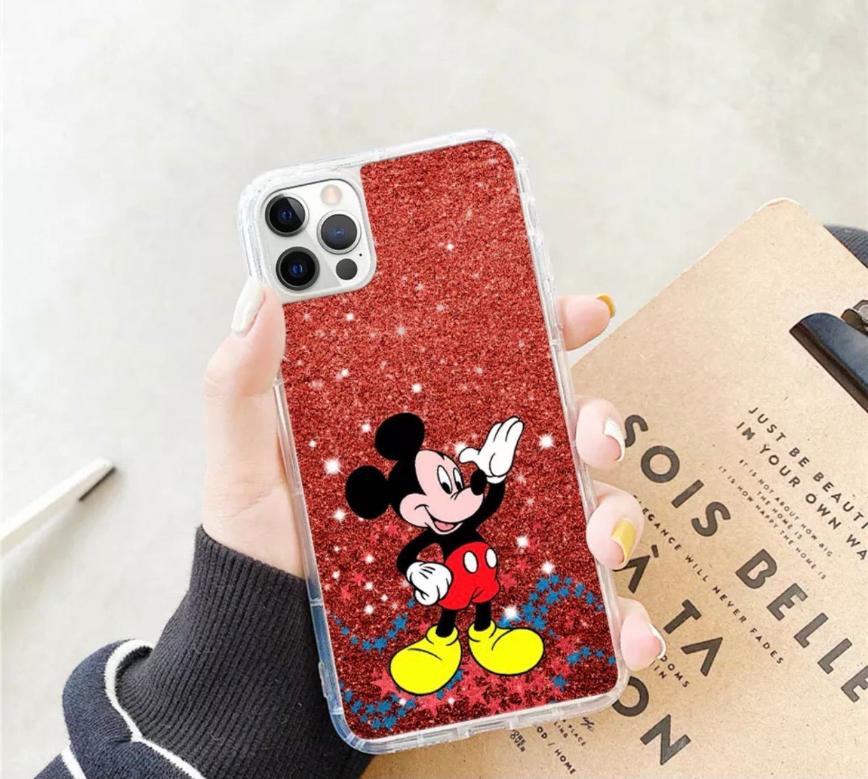 Red Glitter Mickey Mouse Disney Phone Case