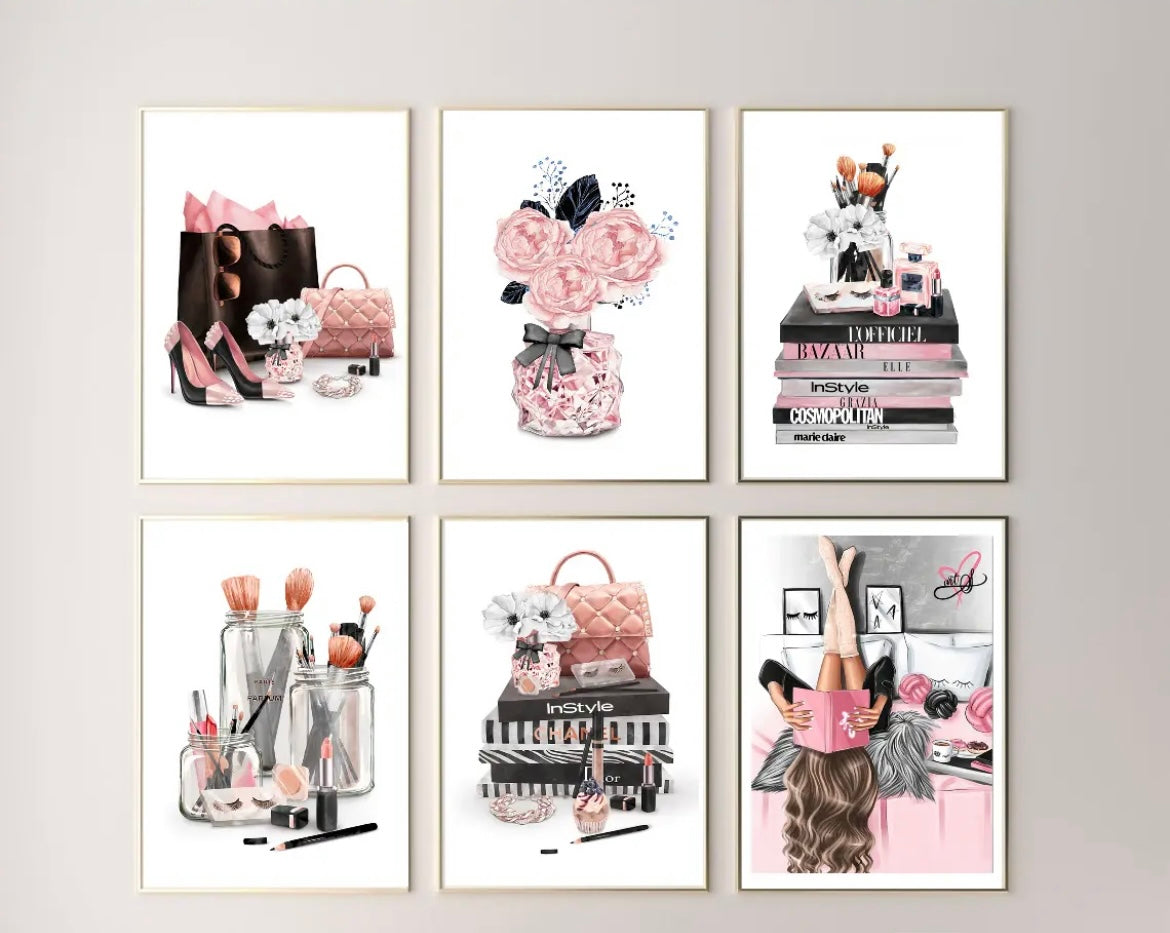 Set Of 6 Fashion Wall Prints