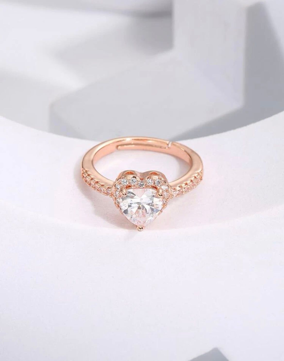 Rose Gold Elevated Heart Ring