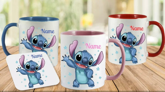 Personalised Stitch Mug & Coaster Set