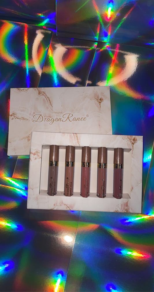 Dragon Ranee 5pcs Start The Girl Project Matte Lip Gloss Set B