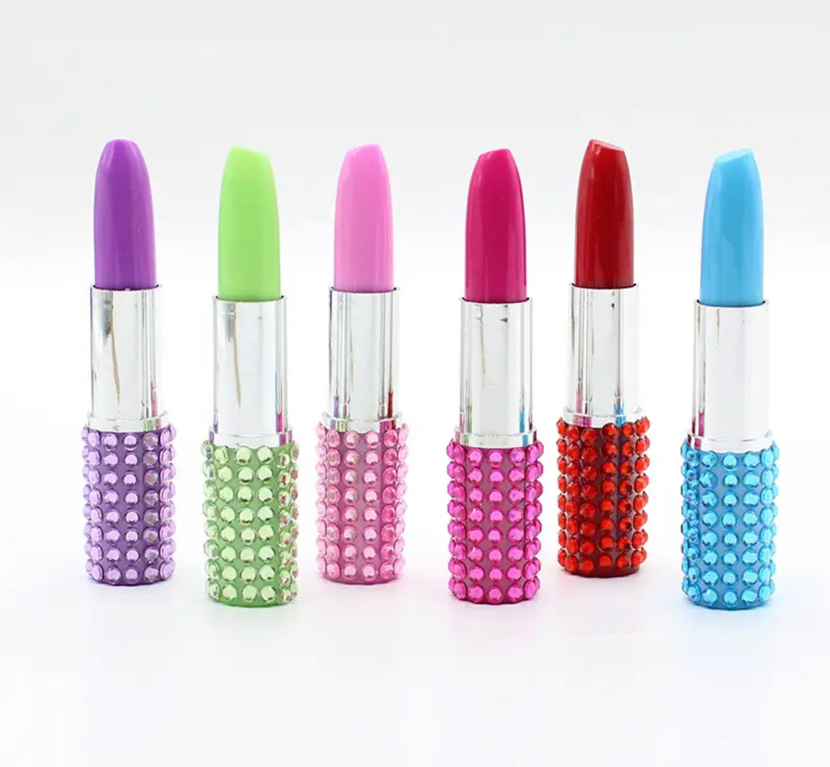 Novelty Rhinestone Lipstick Pens - Set Of 18