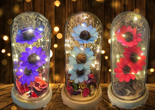 Floral LED Glass Dome