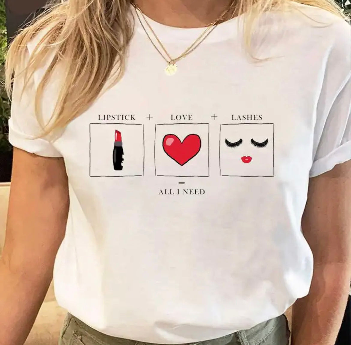 Lipstick, Love & Lashes Tee