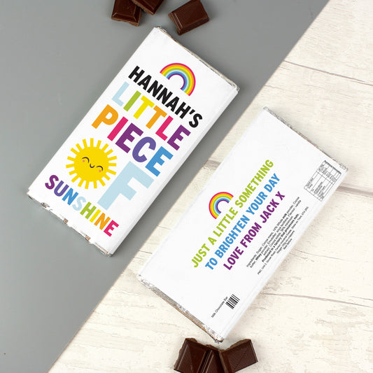 Personalised Rainbow Sunshine Milk Chocolate Bar