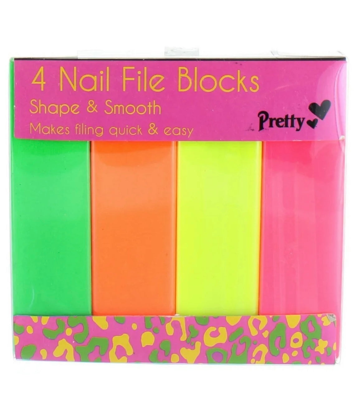 Pack Of 4 Neon Nail Buffers