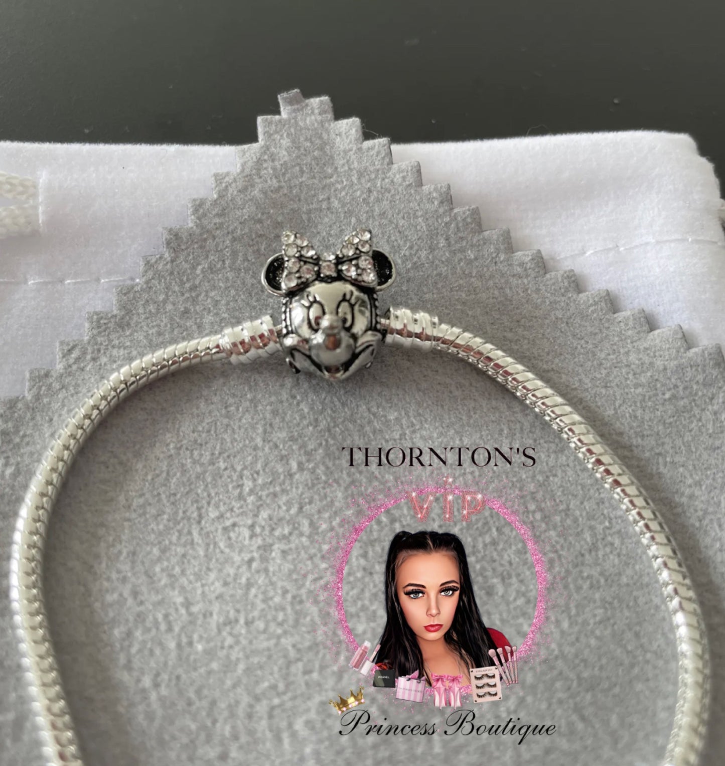 Minnie Mouse Snake Chain Bracelet