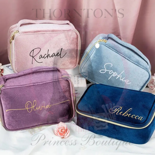 Personalised Velvet Vanity Bag