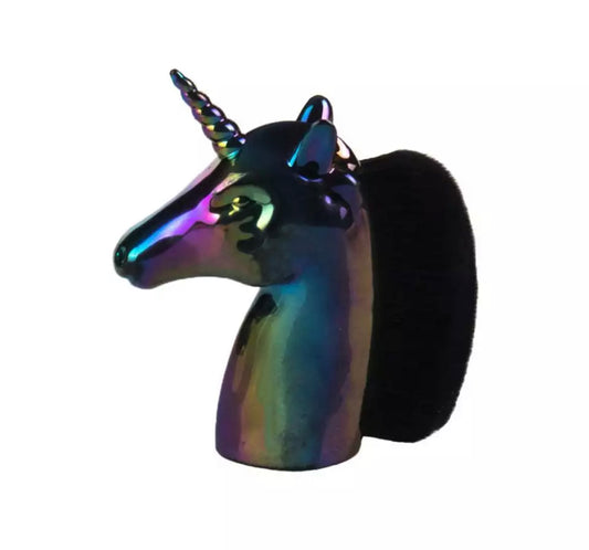 Black Chrome Rainbow Unicorn Cosmetic Brush
