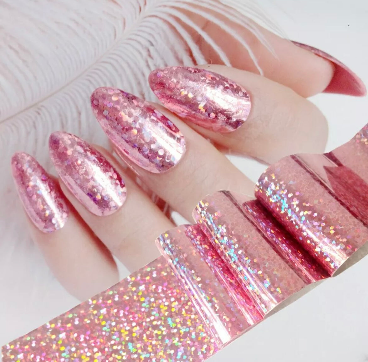 Pink Holographic Nail Foil