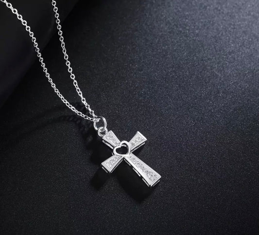 Cross Heart Pendant Necklace
