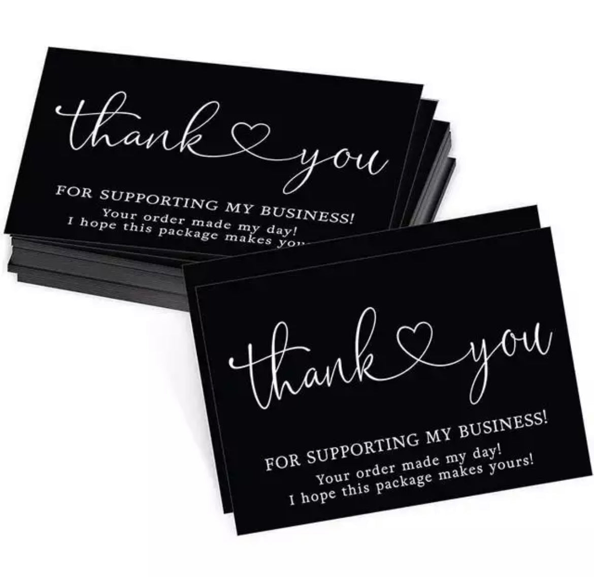 Black Thank You Pre-Designed Business Cards