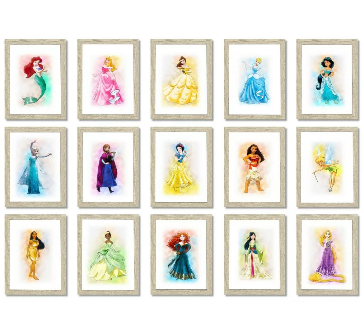 Disney Princess Watercolour Prints