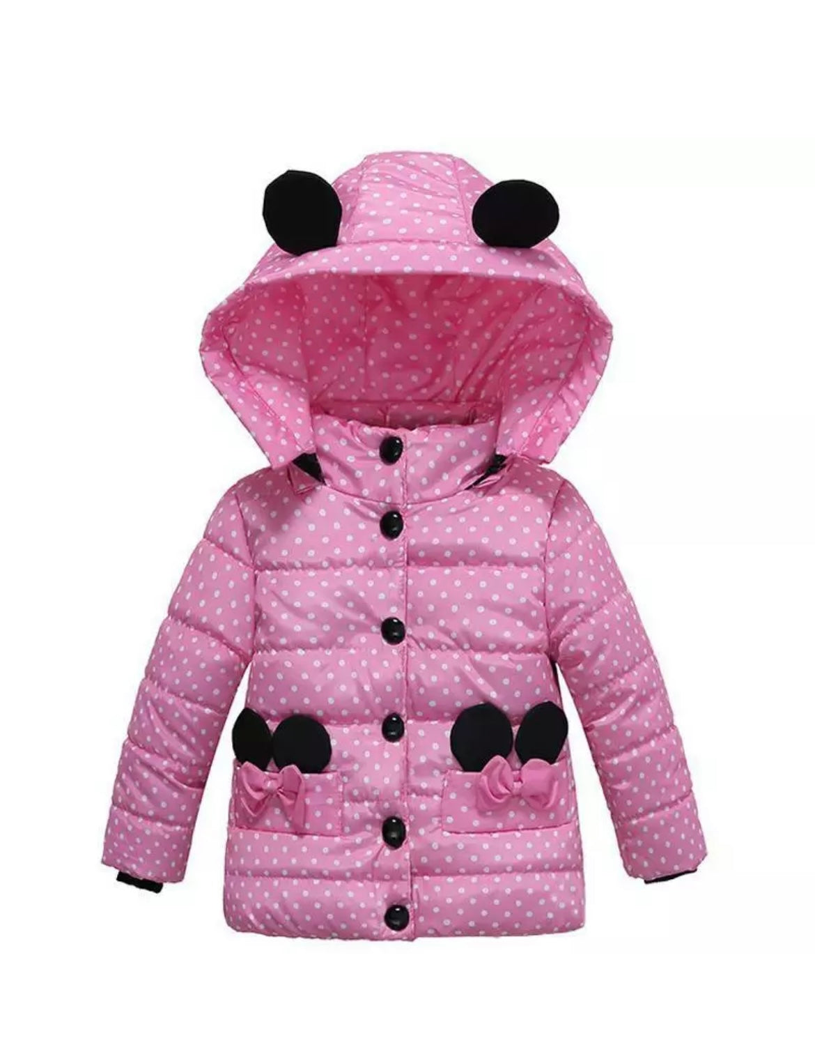 Girls Polka Dot Minnie Mouse Style Coat