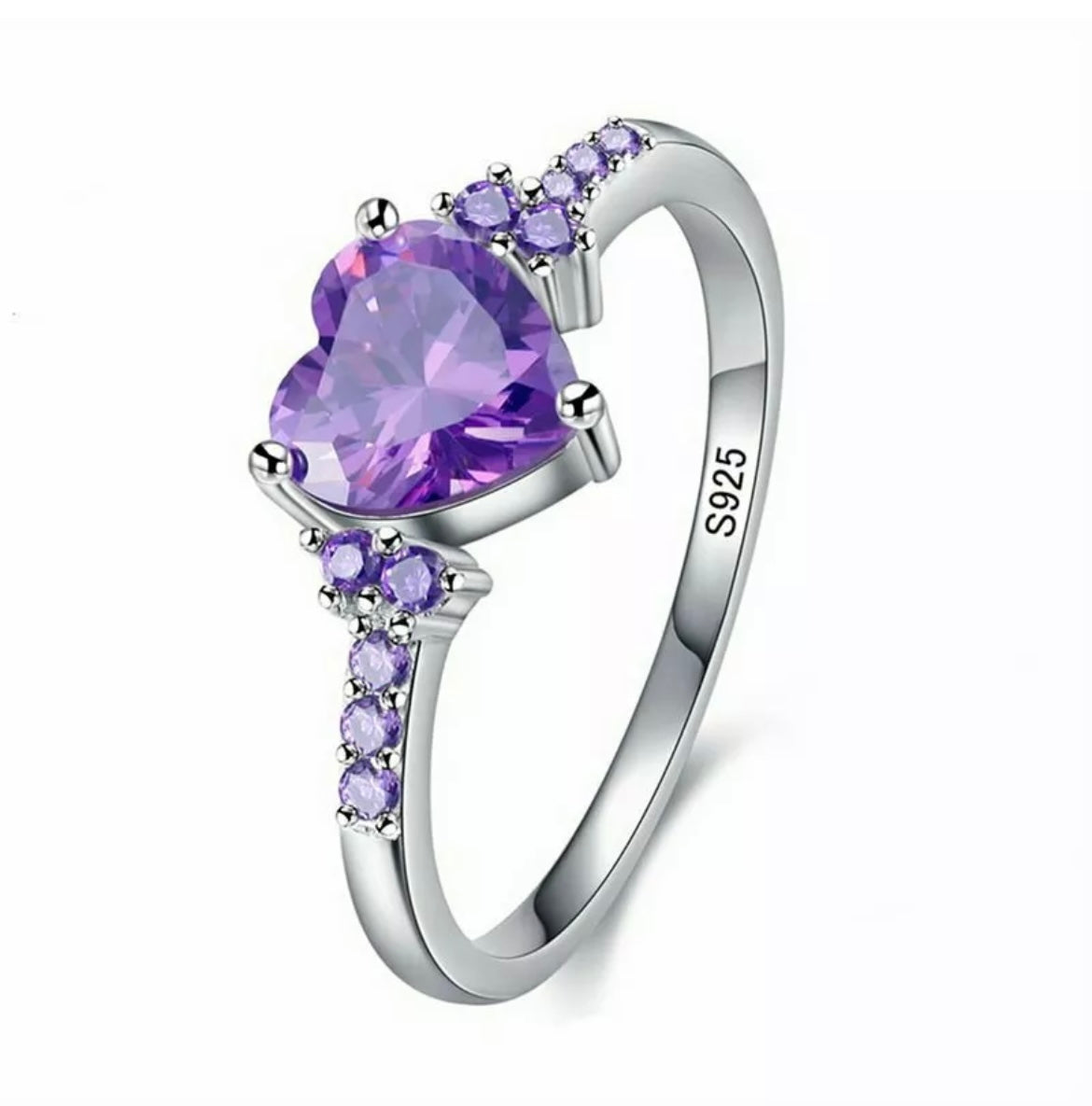 Purple Heart Birthstone Ring