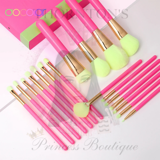 Neon Pink 18Pcs Make Up Brush Set