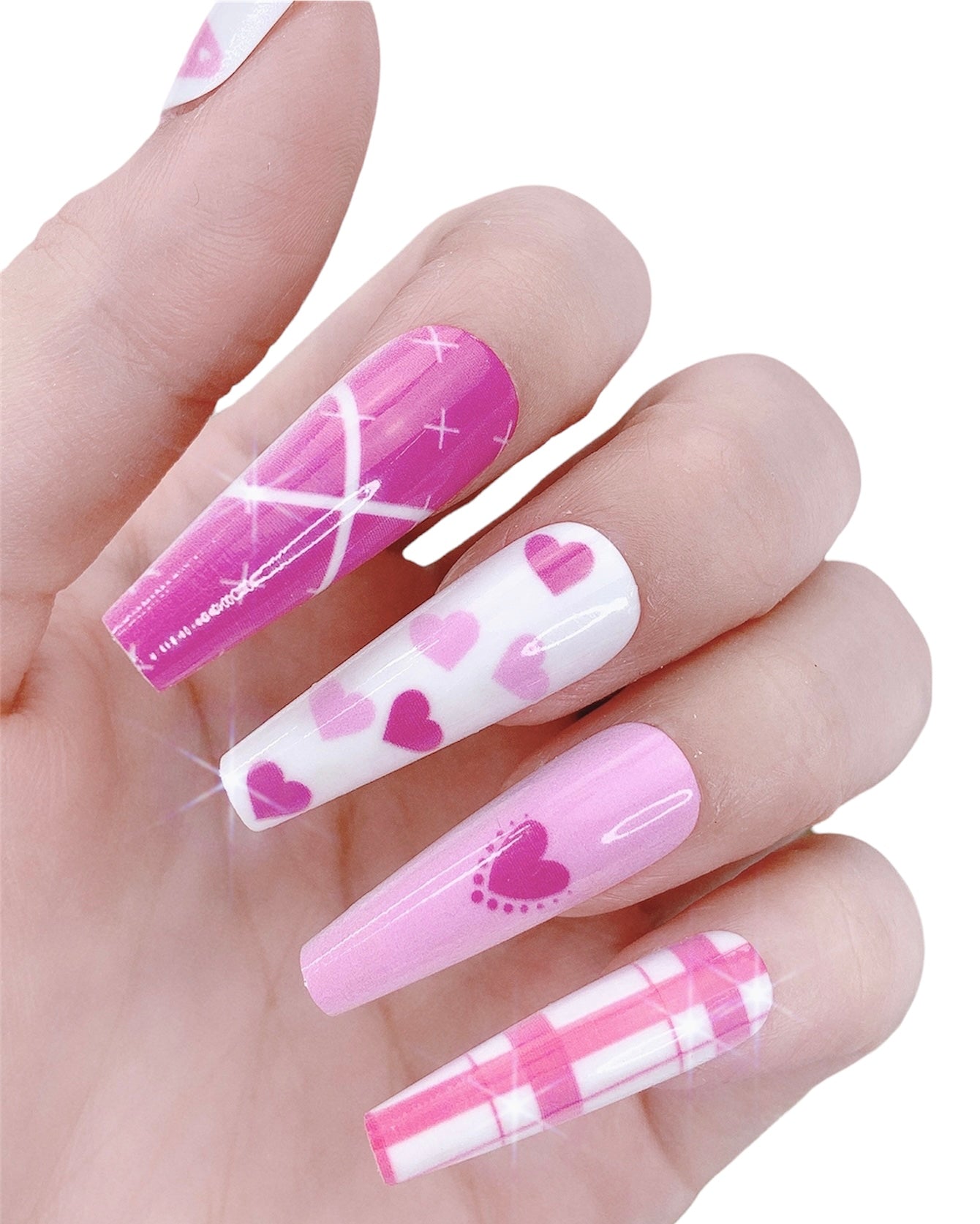 Pink Love Life Nails