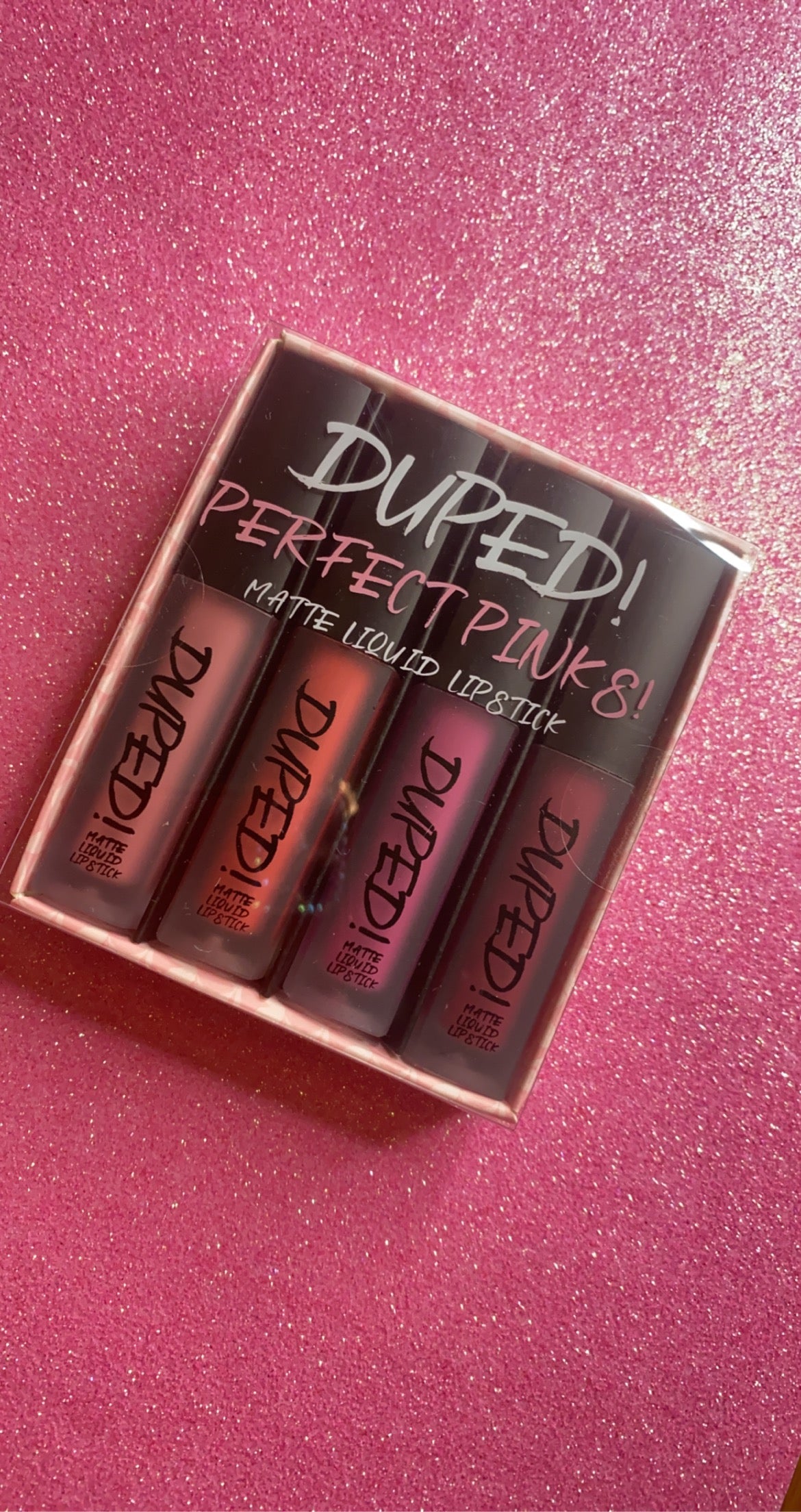 W7 Duped! 4Pcs Matte Liquid Lipstick Set Perfect Pinks