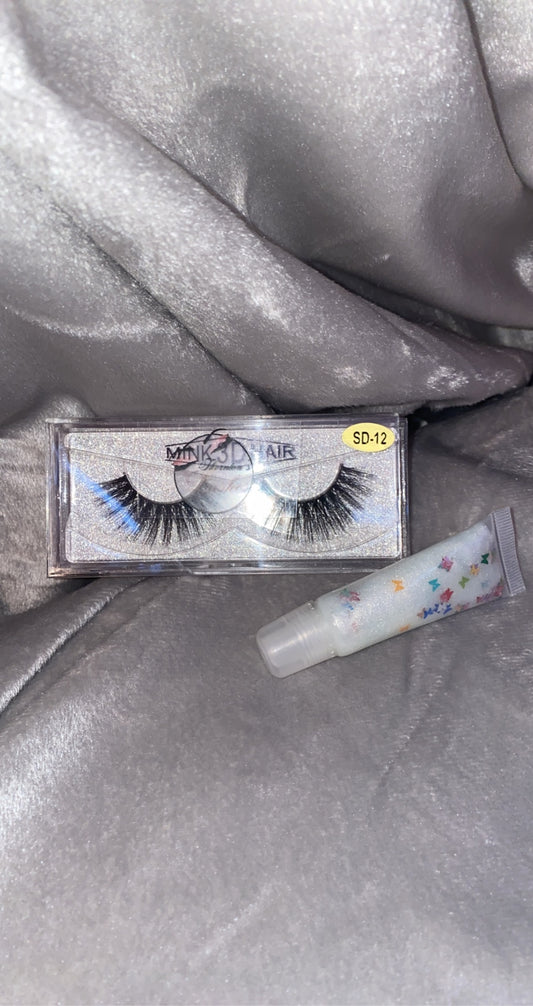 Chrome Eyelash & Lipgloss Bundle