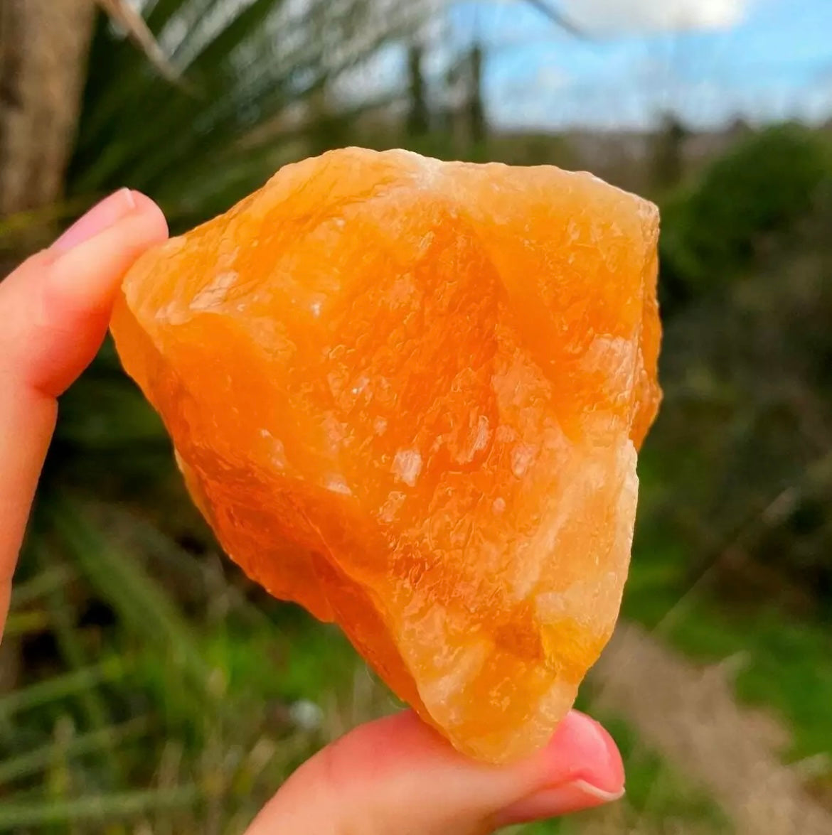 Orange Calcite Raw Crystal Rock