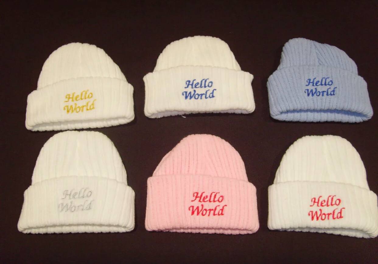 Embroided Baby Hats - Choice Of Colours