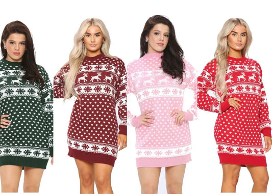 Snowflake Knitted Jumper Dress