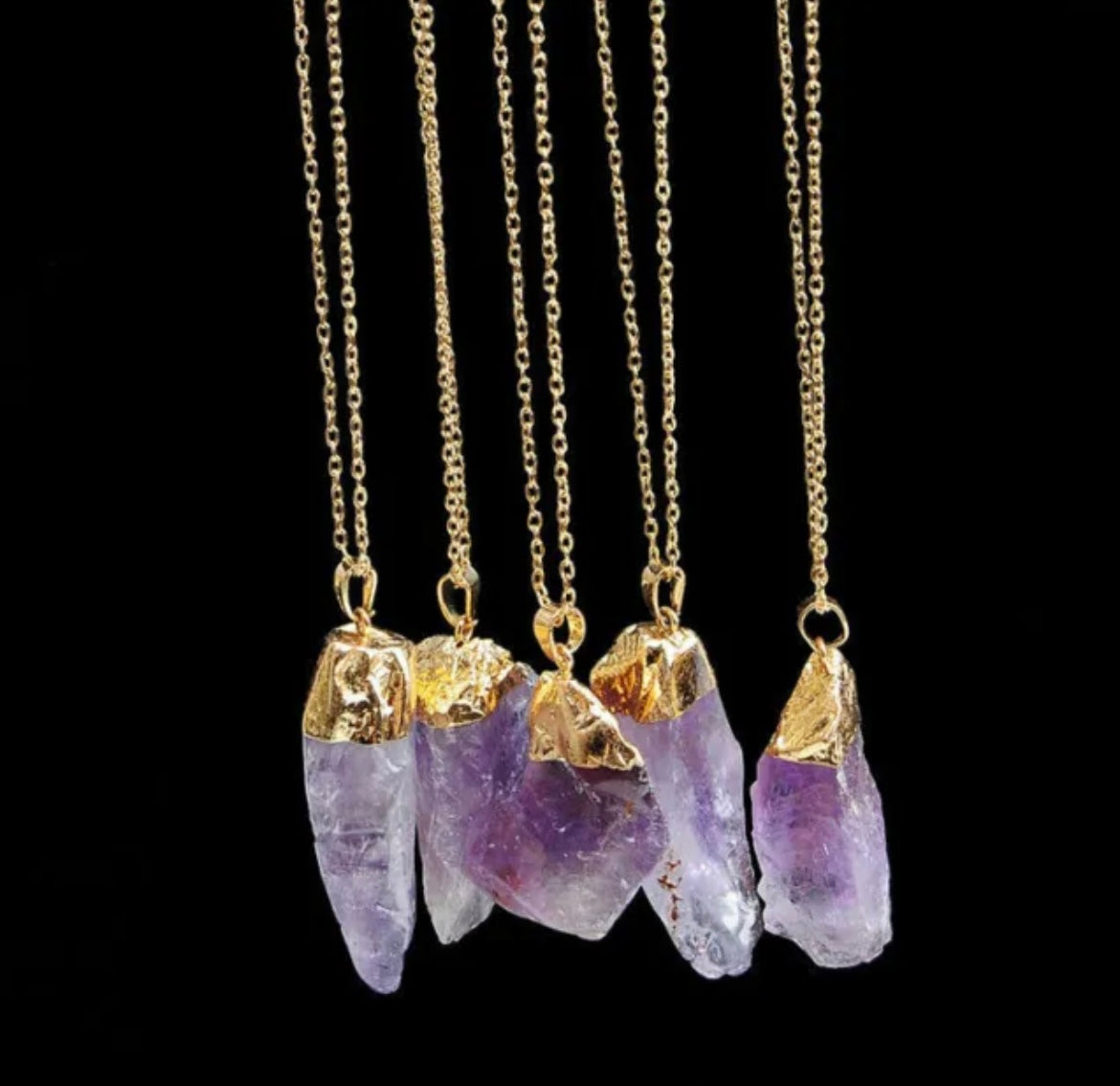 Natural Crystal Quartz Gemstone Pendant Necklace