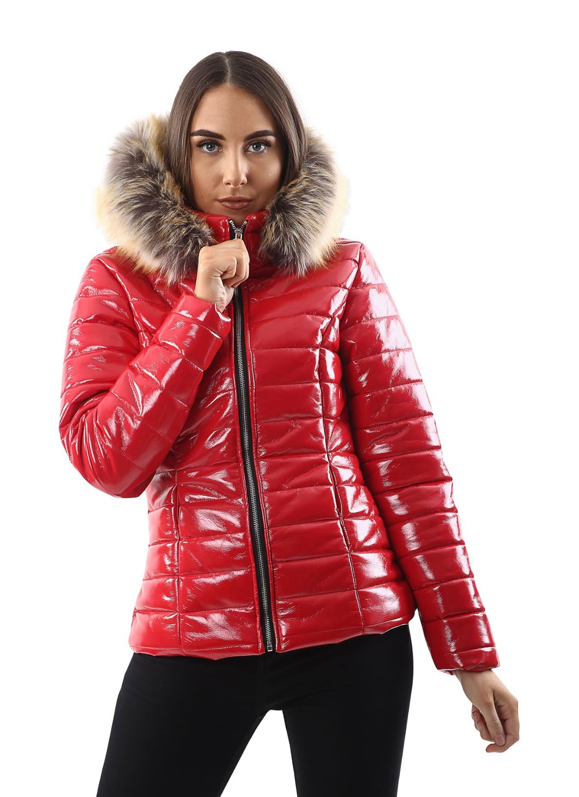 Alyssa Quilted Faux Fur Padded Coat - Various Colours