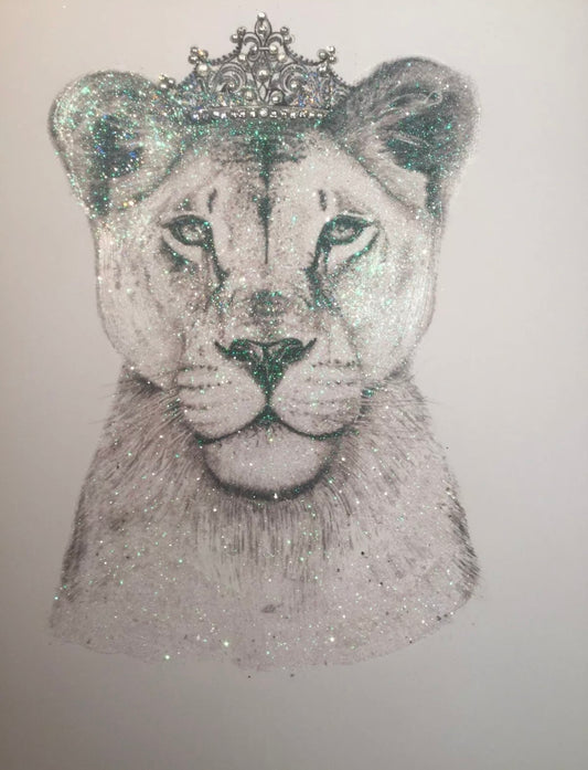 Lioness Glitter A4 Print