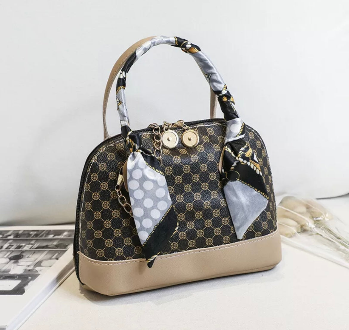 Handbag With Scarf Design