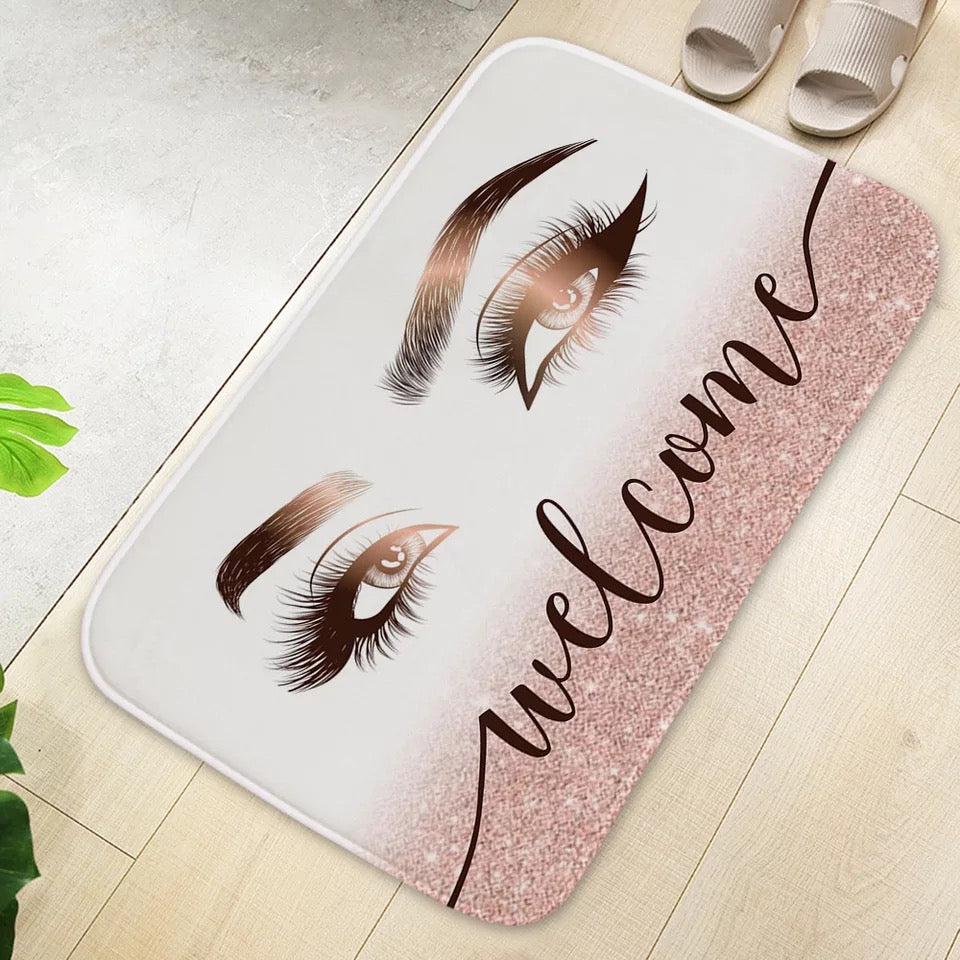 Welcome Eyelash Door Mat