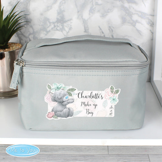 Personalised Me To You Florel Grey Vanity Bag