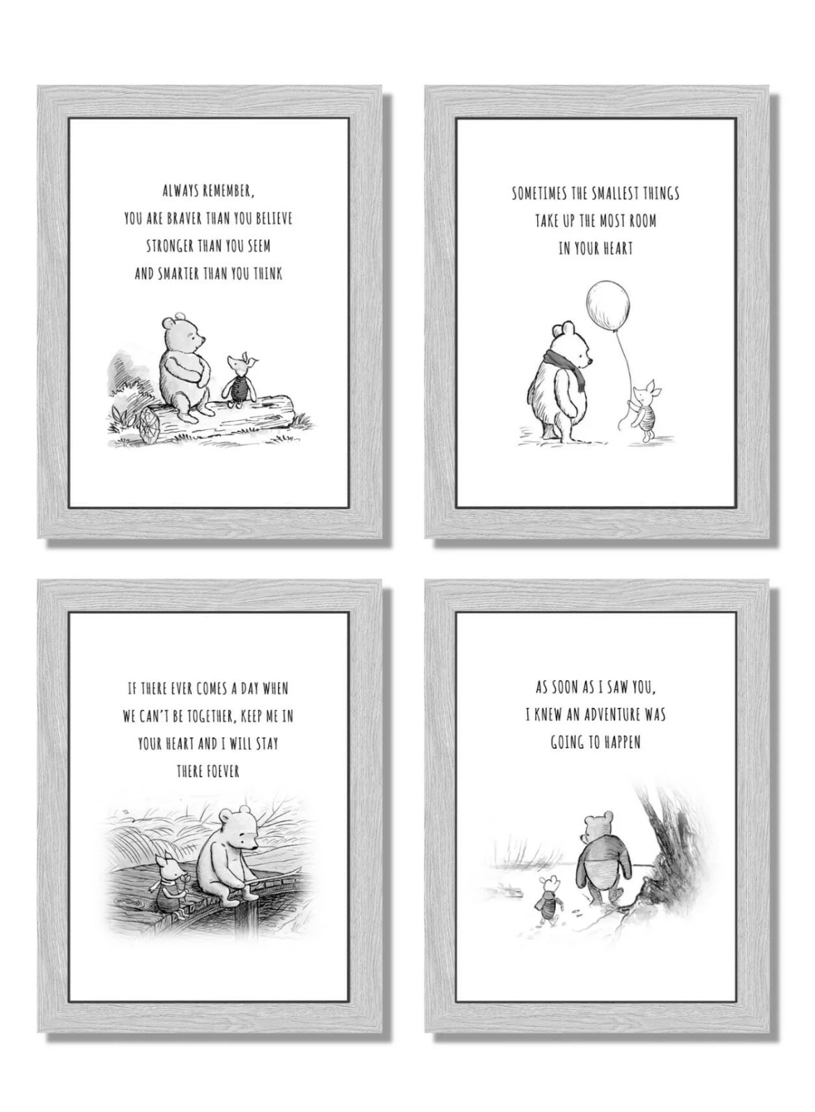 Set Of Four Winnie The Pooh Prints -A4