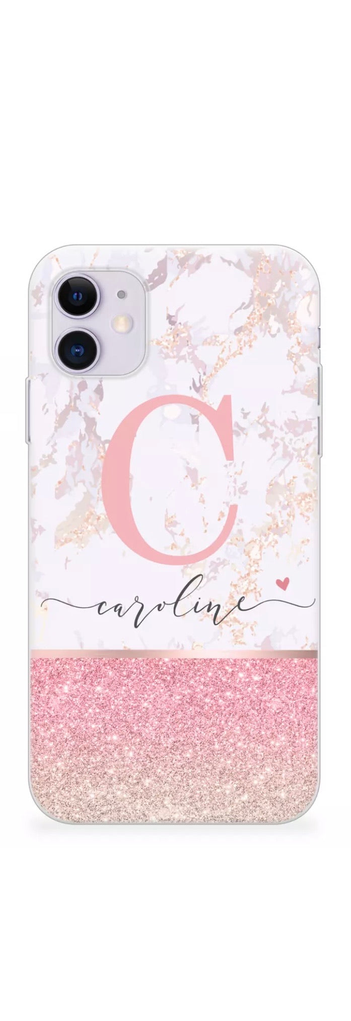 Rose Gold & Pink Marble Personalised Phone Case