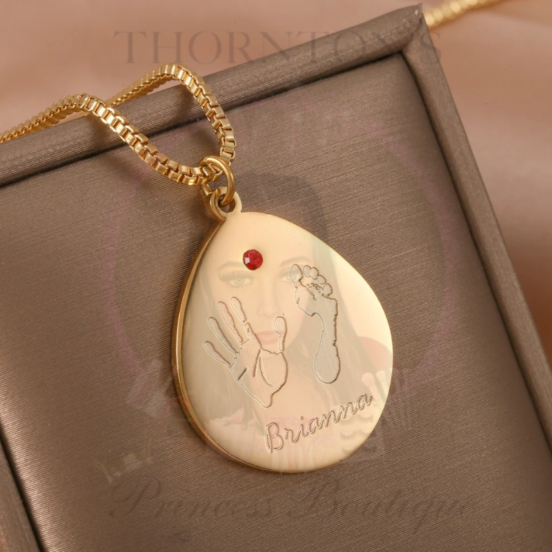 Baby Hand & Foot Print Personalised Necklace