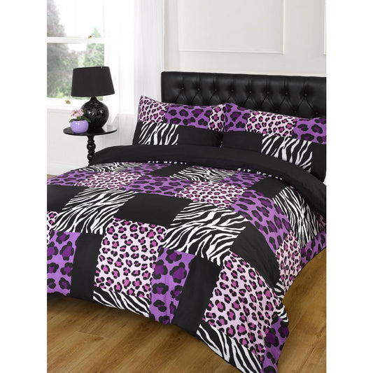 Purple Leopard Print Duvet Set